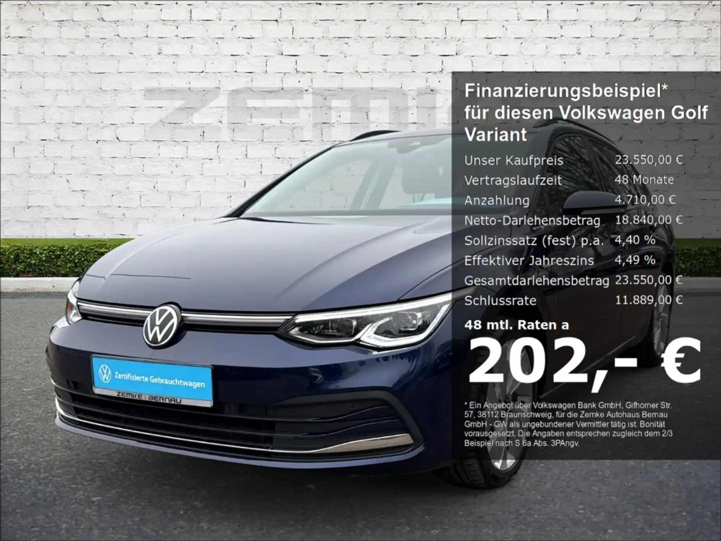 Volkswagen Golf Variant VIII 2.0 TDI DSG Style StandHZG Navi Digitales Coc Blau - 1