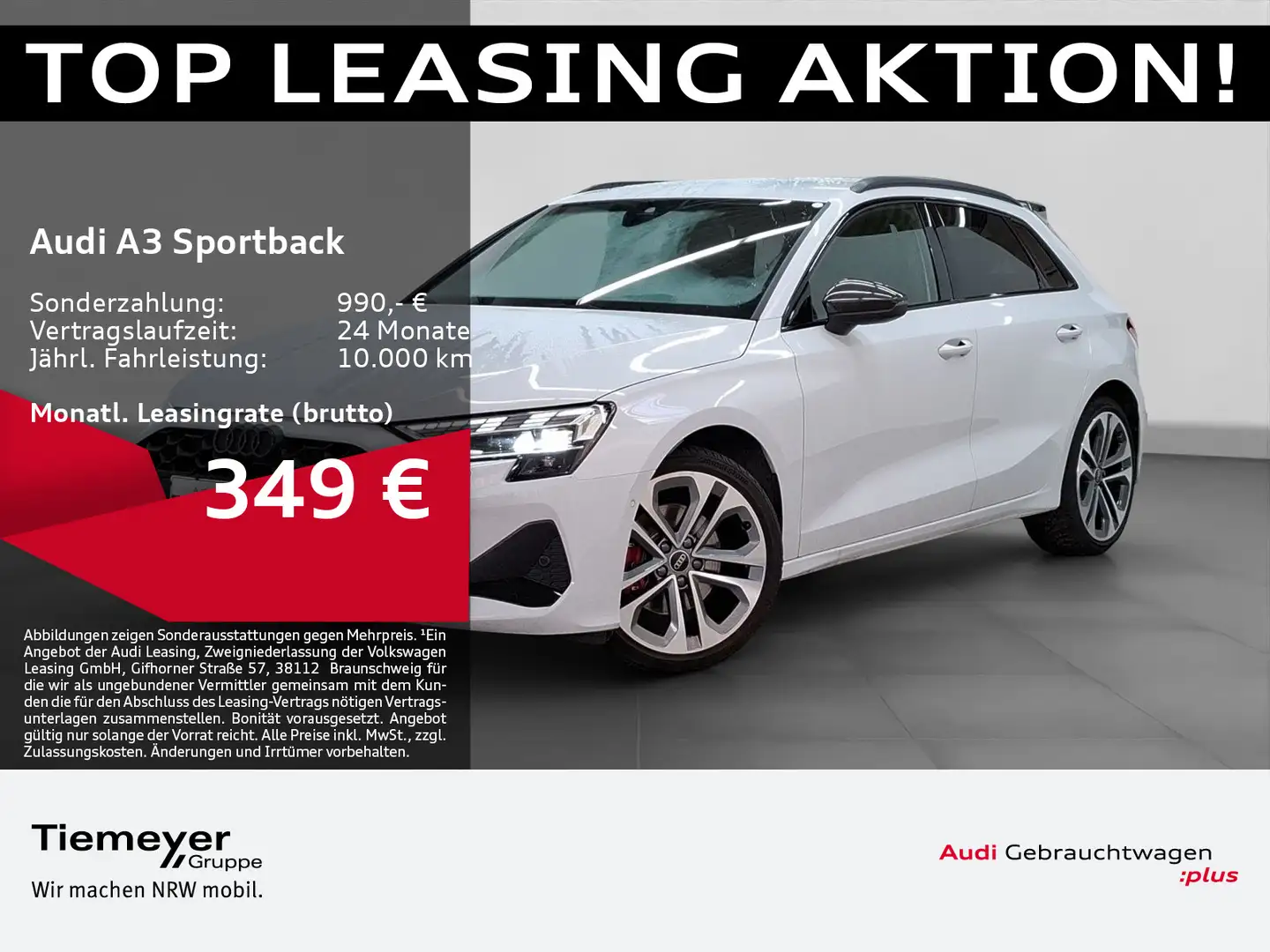 Audi A3 35 TDI S LINE LM19 ALCANTARA SONOS Weiß - 1