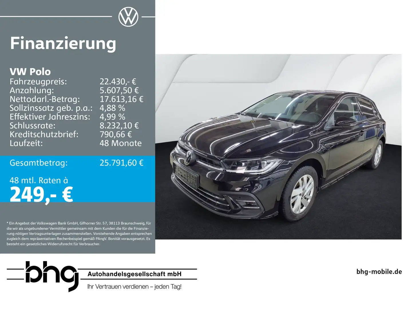 Volkswagen Polo 1.0 TSI OPF DSG Style MatrixLED Navi connec Nero - 1