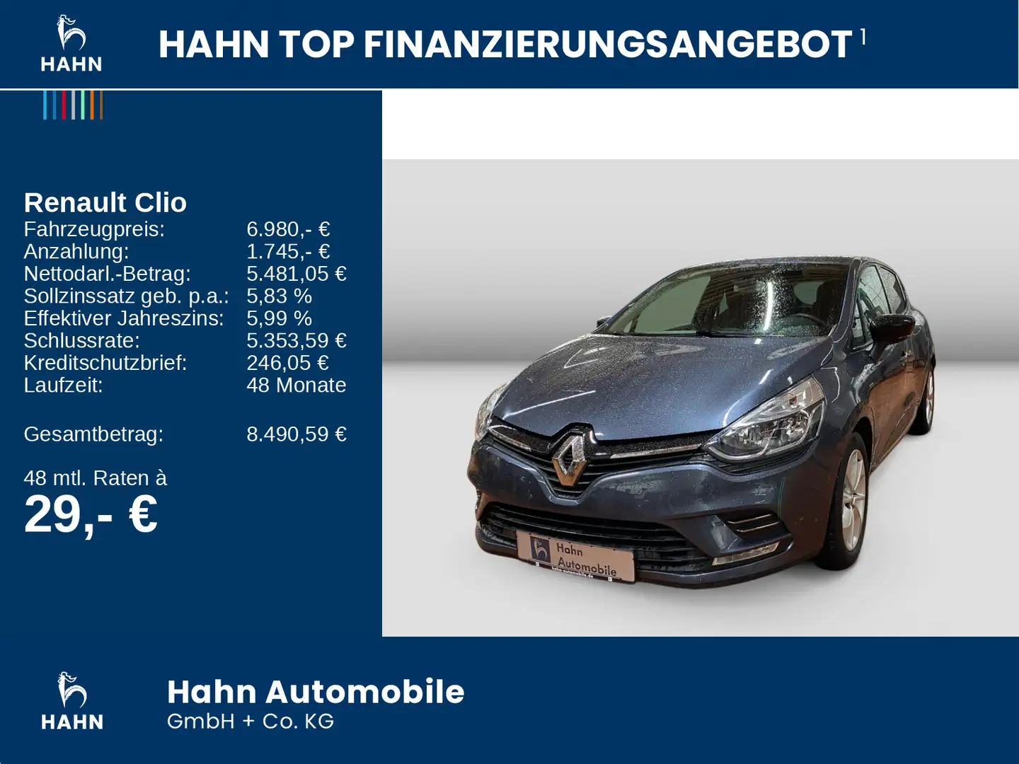 Renault Clio IV 0.9TCE 90 Limited ENERGY PDC Kessy Grau - 2