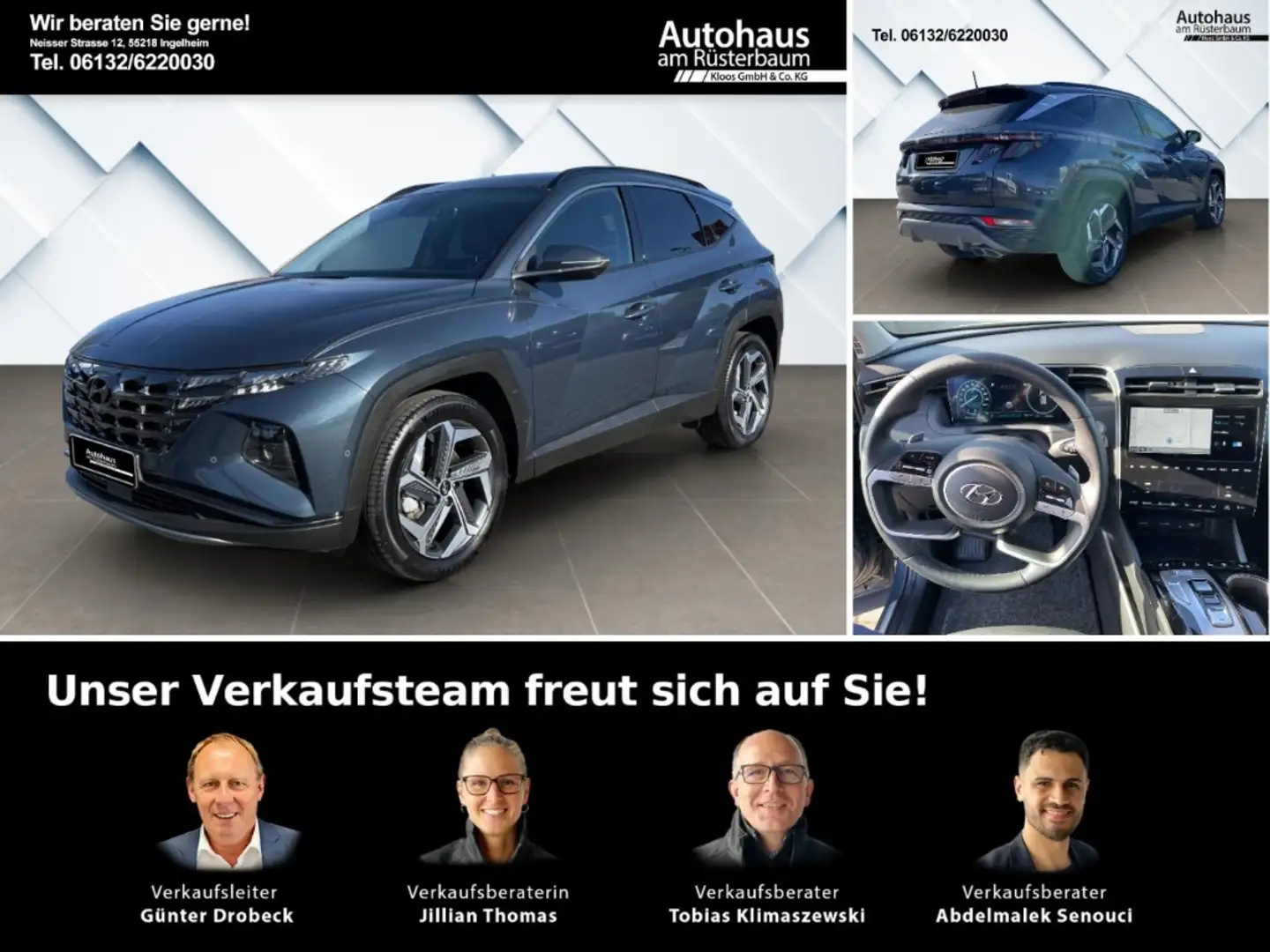 Hyundai TUCSON Prime 4WD T-GDI EU6d Hybrid 1.6 T-GDi El. Panodach Bleu - 1