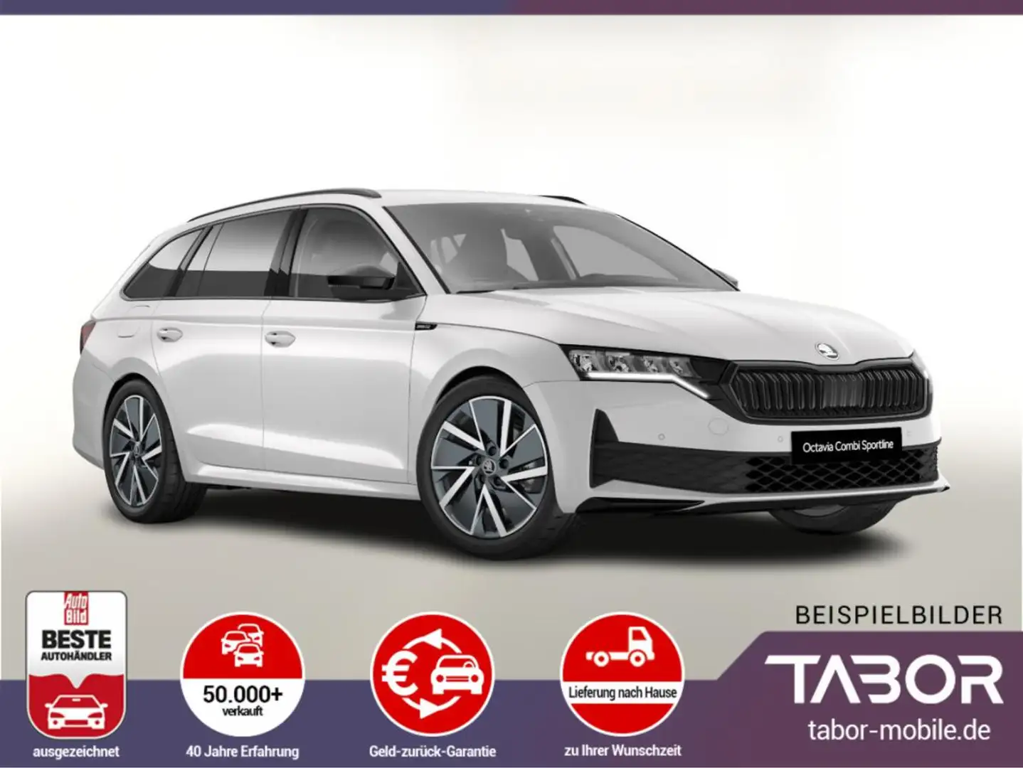 Skoda Octavia Combi TDI DSG Sportl FL AHK 18Z Nav ACC Weiß - 1