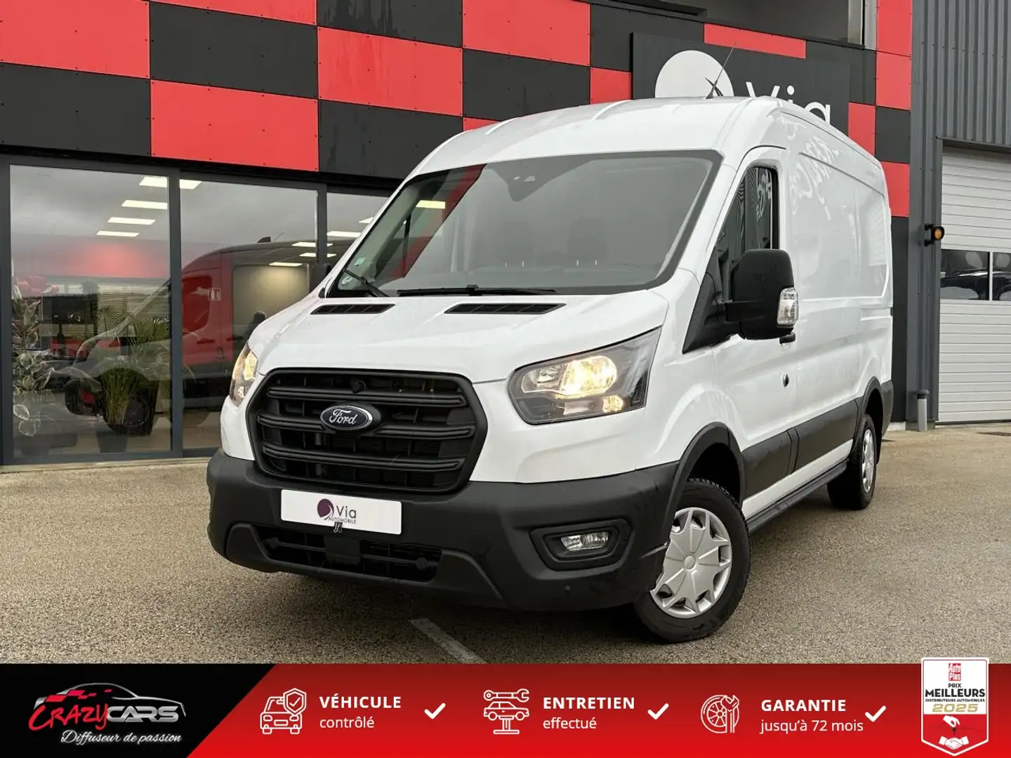 Ford Transit L2H2 2.0 - 130 Trend Business  - TVA - CAM - ATTEL Wit - 1