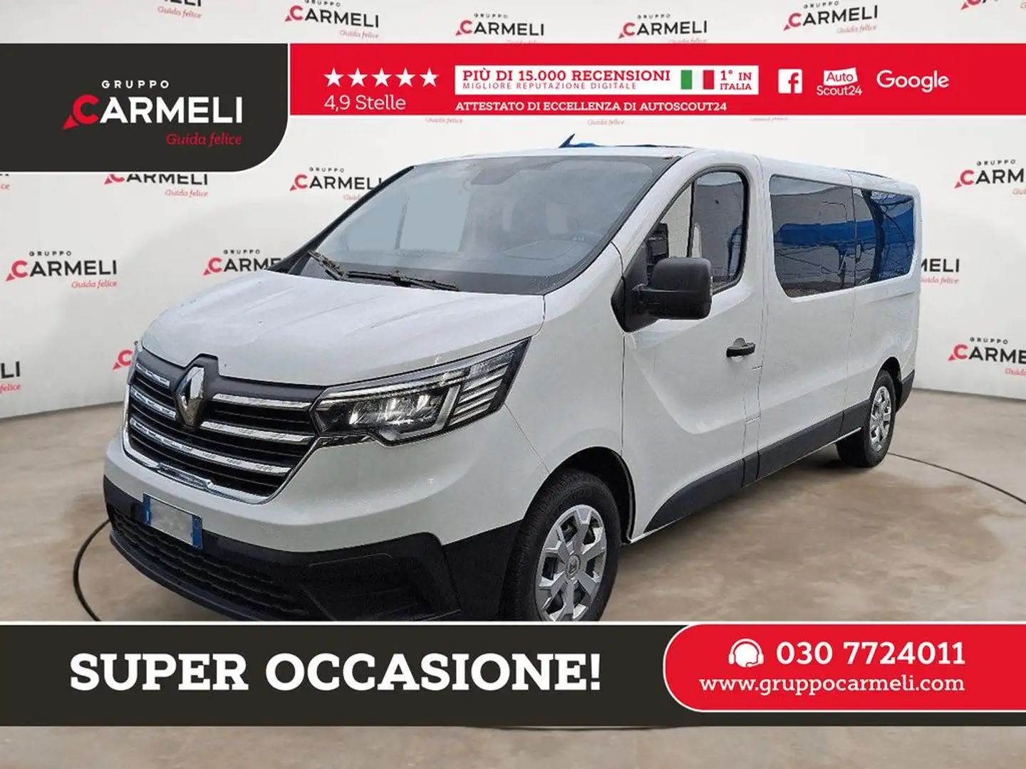 Renault Trafic passenger 2.0 Blue dci 110cv L2H1 Authentic - Blanc - 1