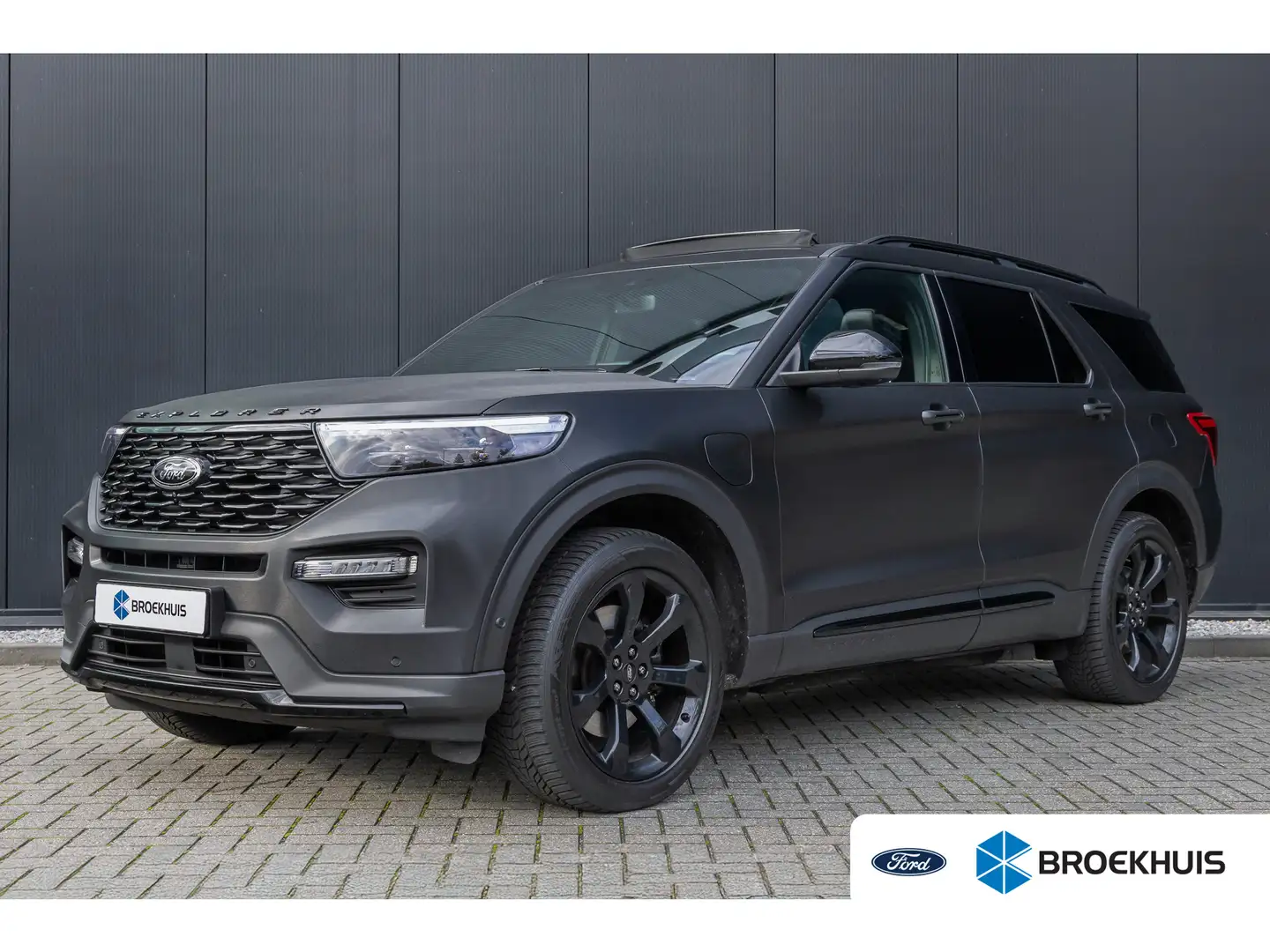 Ford Explorer 3.0 V6 E.B. PHEV ST-Line Mat Zwart gewrapt | 21 In Zwart - 1