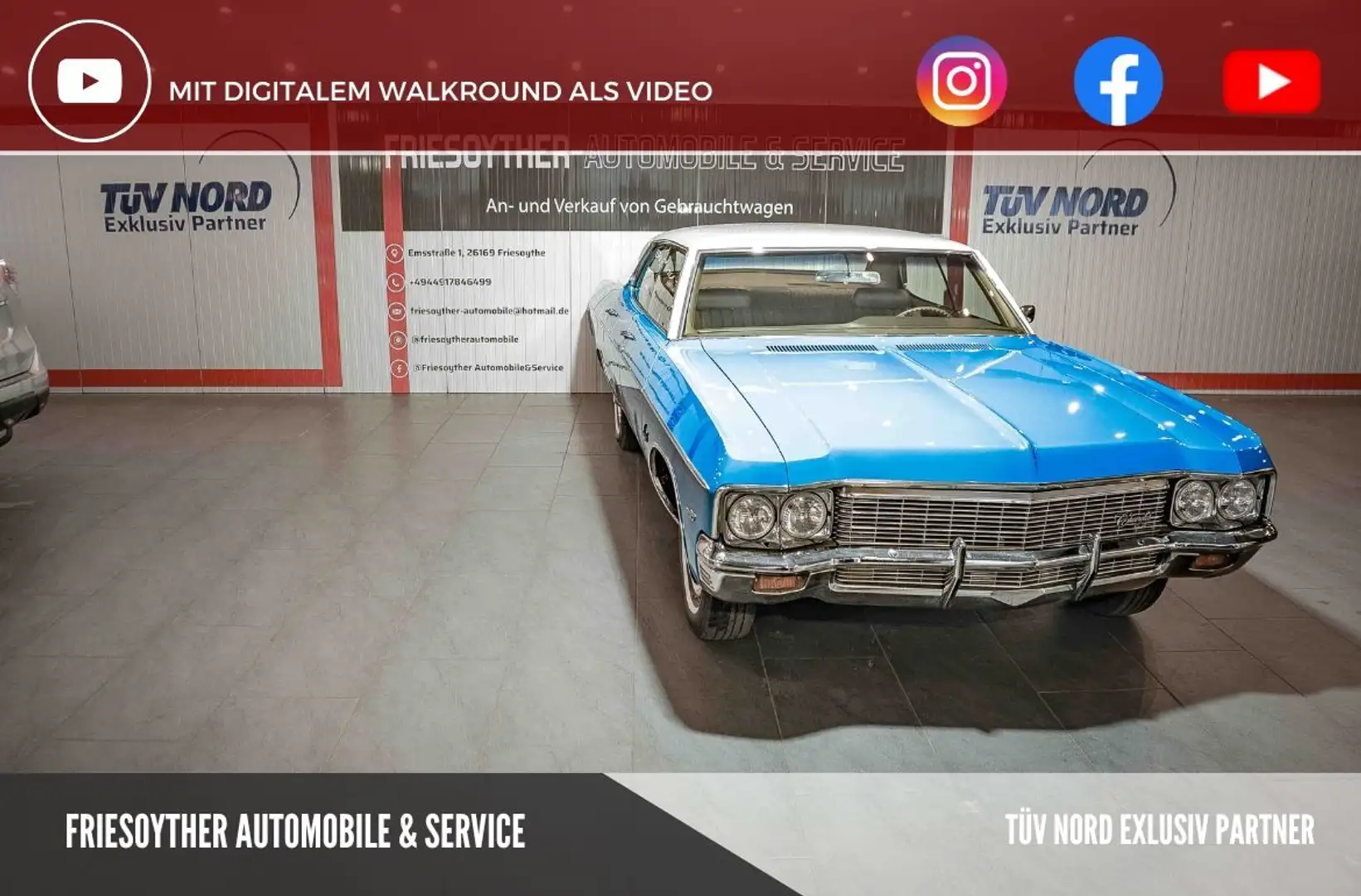 Chevrolet Impala V8 350 Automatik H-Kennzeichen - top Zust Blau - 1