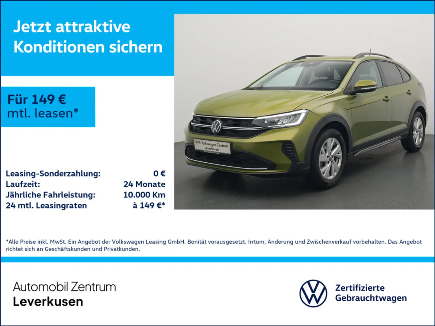 Volkswagen Taigo Life CARPLAY VIRT LED SHZ PDC Grün - 1