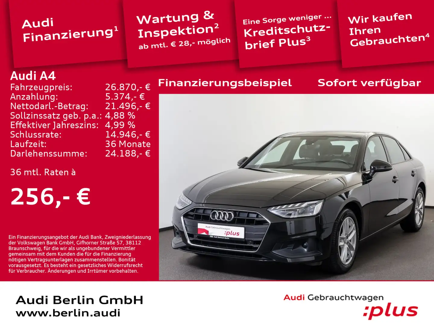 Audi A4 35 TDI S tr. SITZHZG PDC LED NAVI ACC Czarny - 1