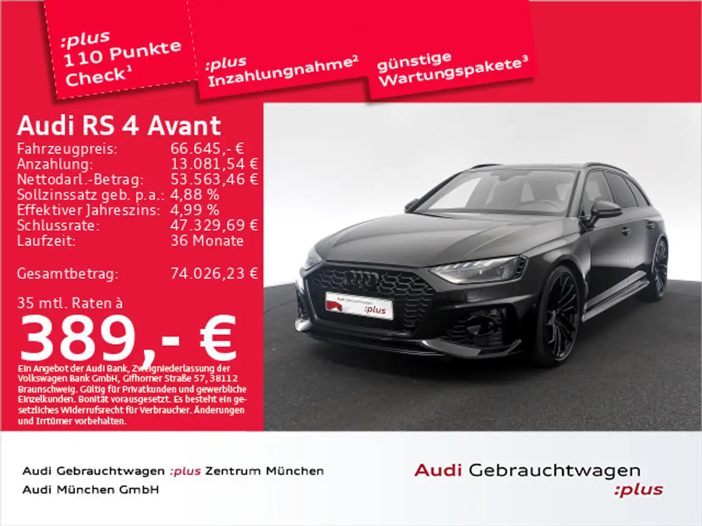 Audi RS4 RS4 Avant Essentials/Pano/Matrix/Sportabgas Schwarz - 1