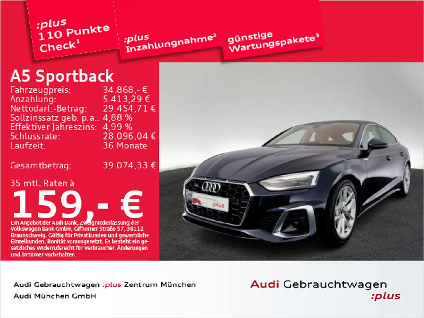 Audi A5 40 TDI qu. S tronic S line ACC/Virt Blauw - 1