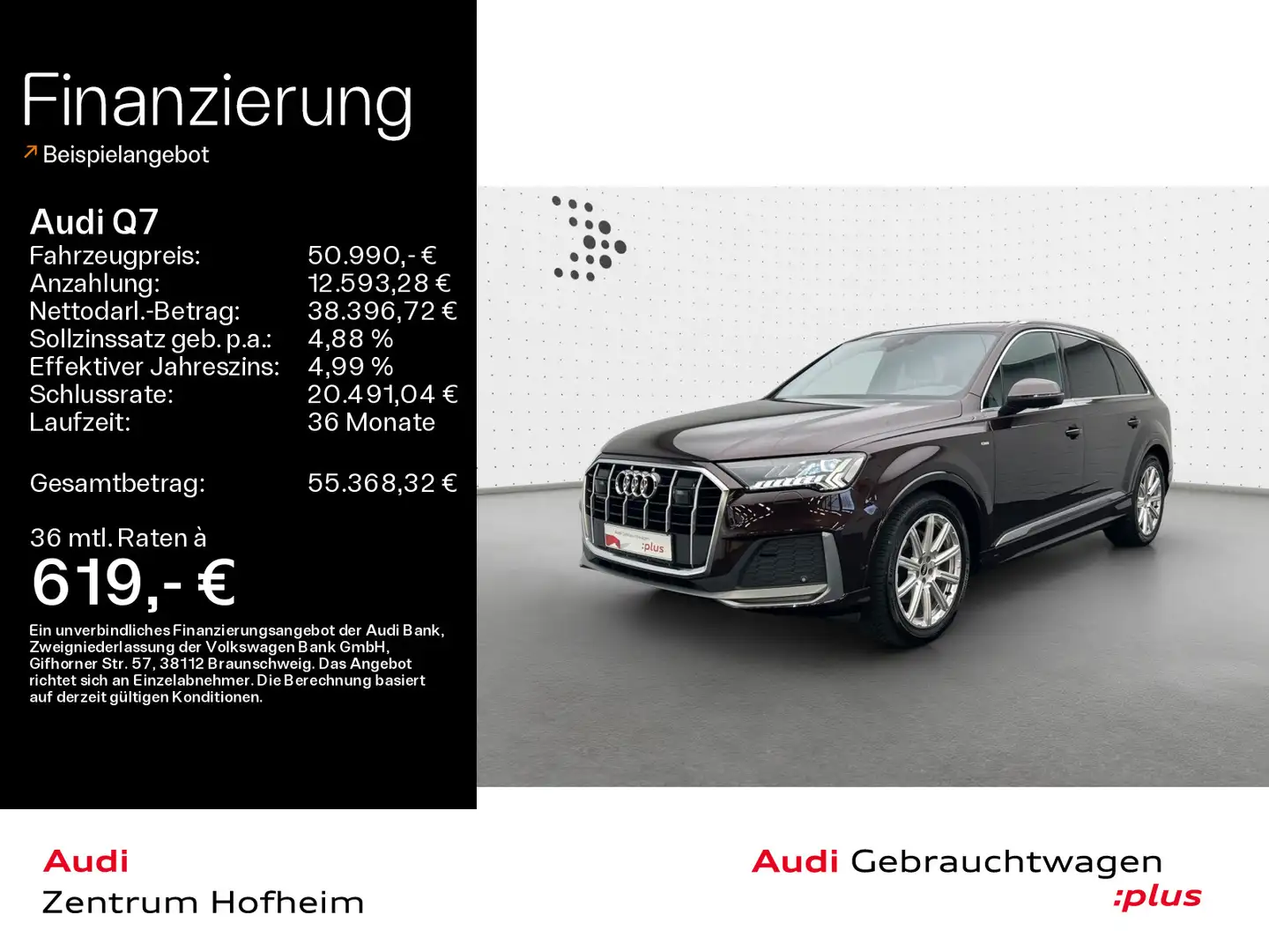 Audi Q7 50 TDI qu S line tip*Air*Matrix*Virtual*Navi+ Braun - 1