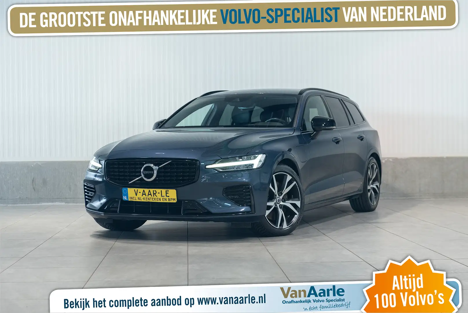 Volvo V60 T6 Aut. Plug-in Hybrid R-Design ACC Leder 340pk Blauw - 1