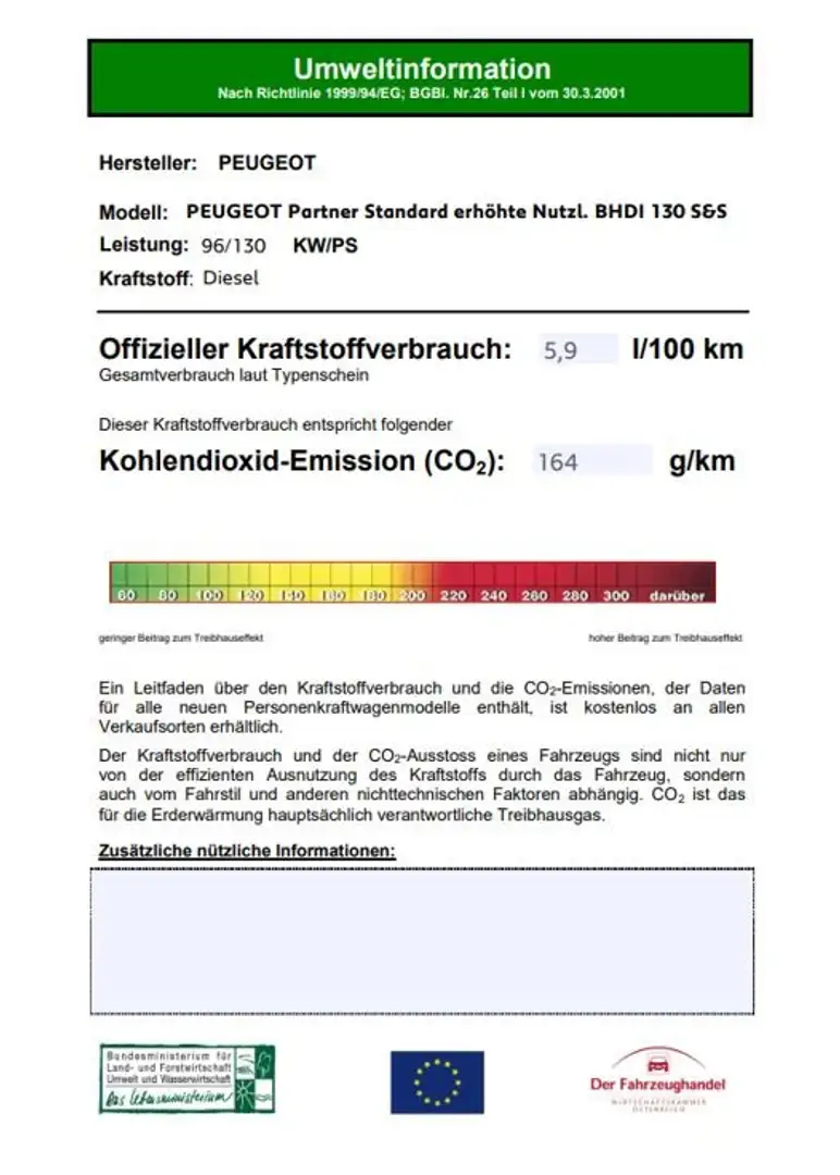 Peugeot Partner Standard erhöhte Nutzlast BHDi 130 S&S Weiß - 2