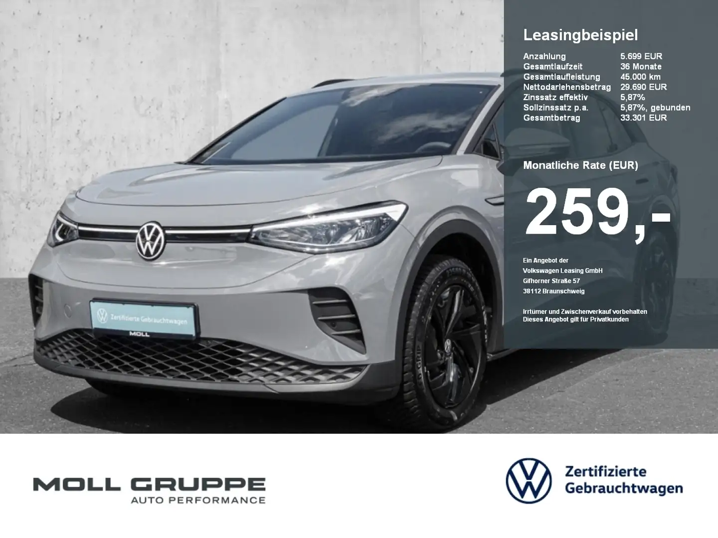 Volkswagen ID.4 Pure NAVI LED ACC PDC SPURH KLIMAA AUT Gri - 1