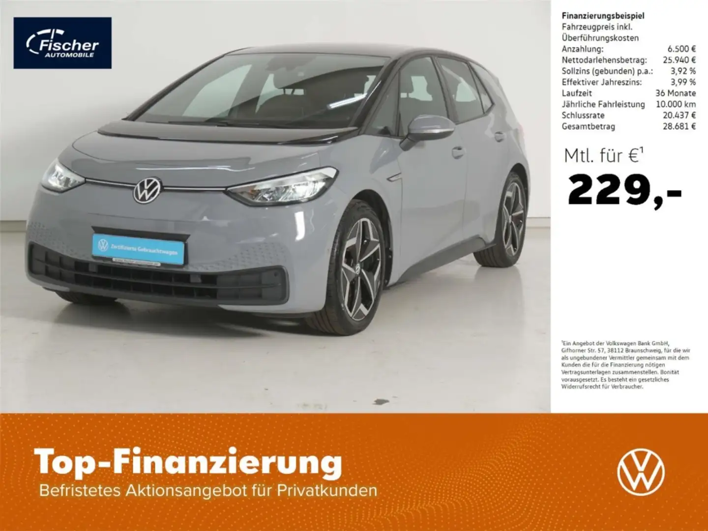 Volkswagen ID.3 Elektro Pro S 77 kWh NAV/LED/RFK/ACC/SH Grau - 1