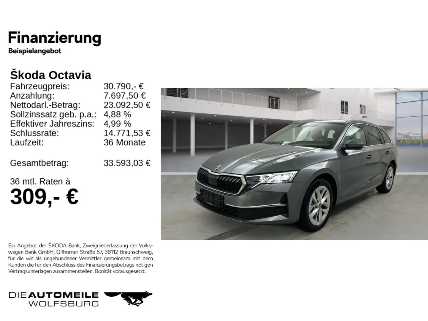 Skoda Octavia 4 Combi 2.0TDI DSG Selection PANO/AHK/KA Grau - 2