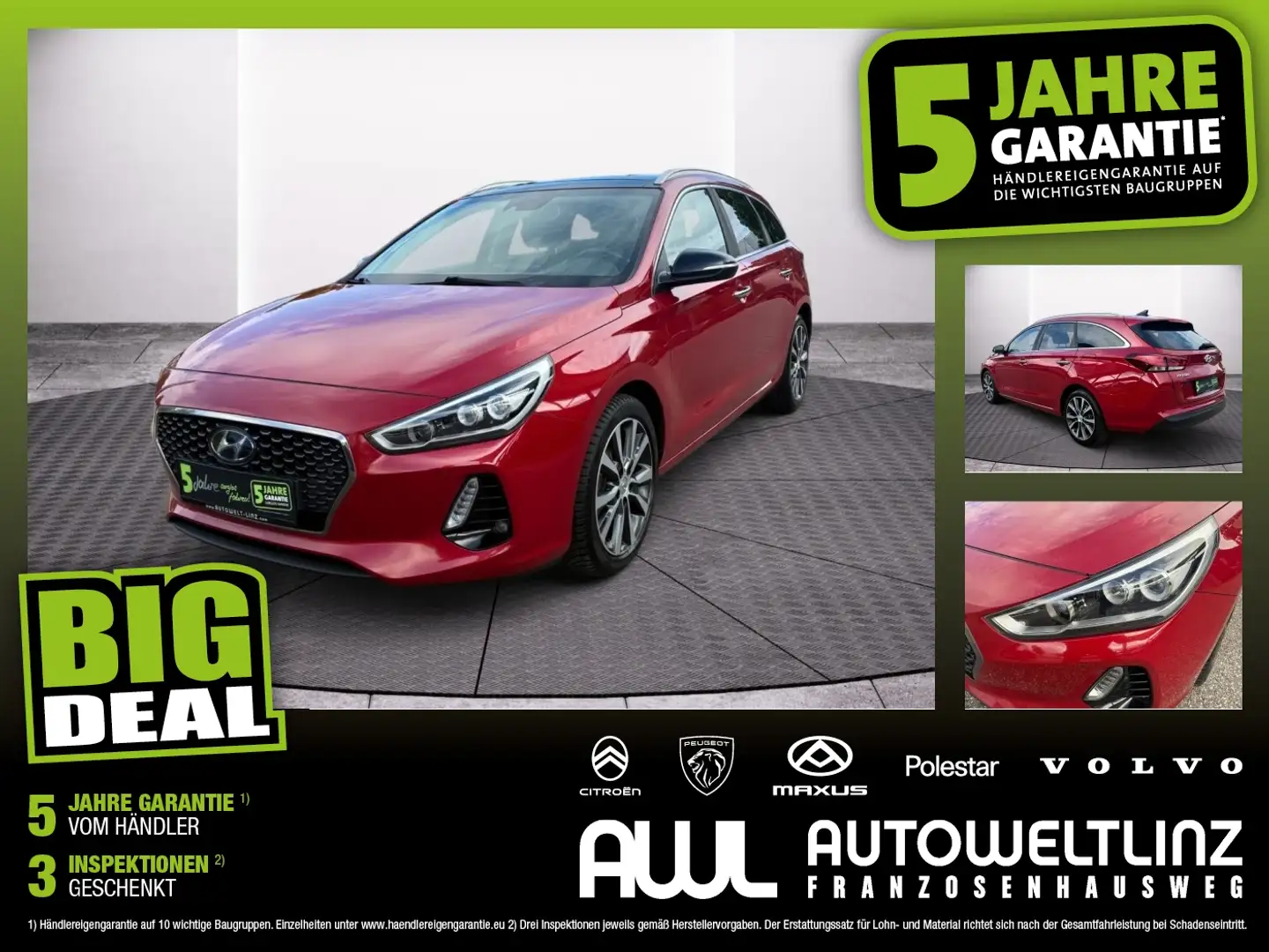 Hyundai i30 cw 1.4 T-GDI Style LED+Navi+Pano+SD+SHZ+Kam. Rot - 1