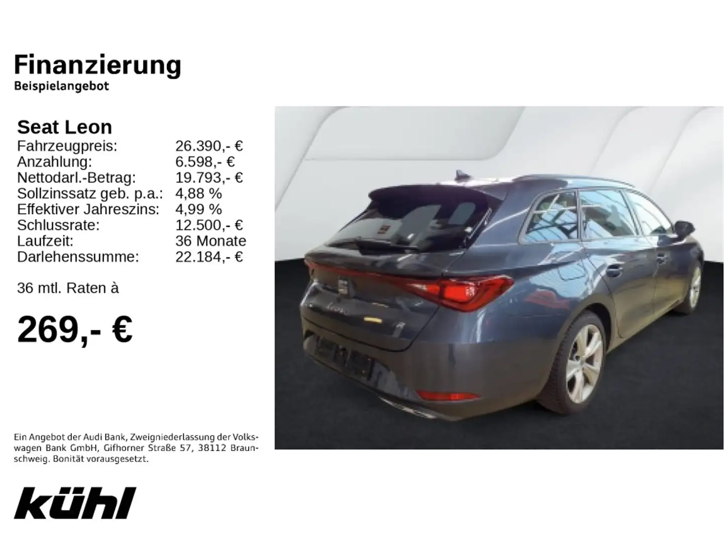 SEAT Leon SP 1.5 eTSI FR LED Kamera App Navi Grau - 2