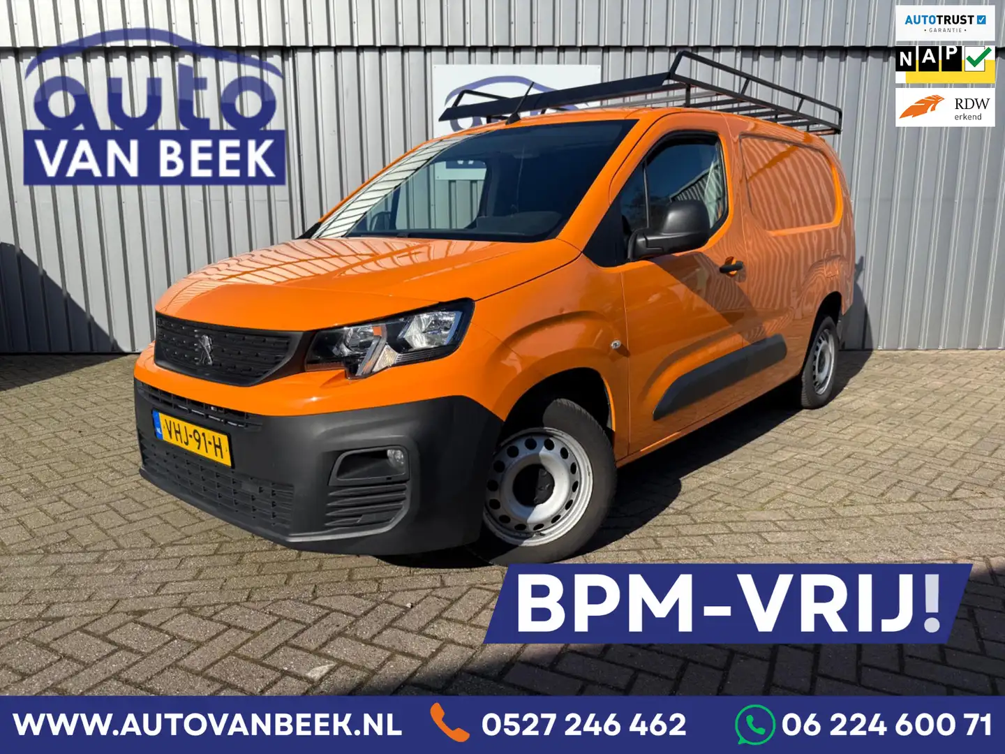 Peugeot Partner 1.5 BlueHDI Premium Long|L2|Apple/Android|Imperiaa Oranje - 1