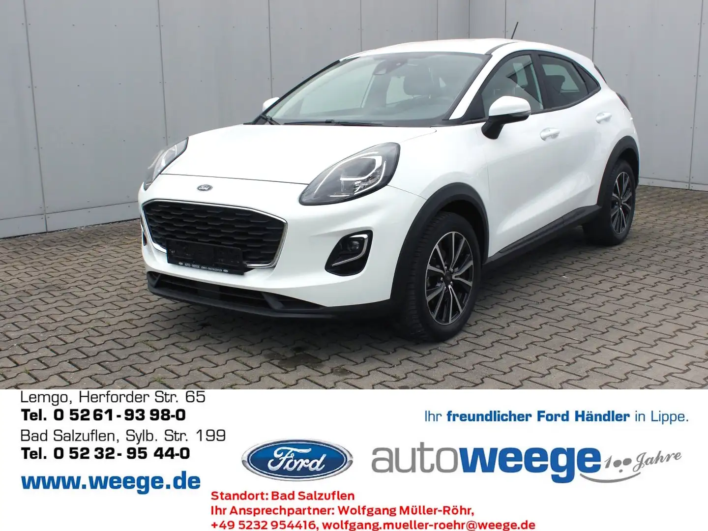 Ford Puma Cool & Connect 1,0 EcoBoost Start/Stopp Blanc - 1