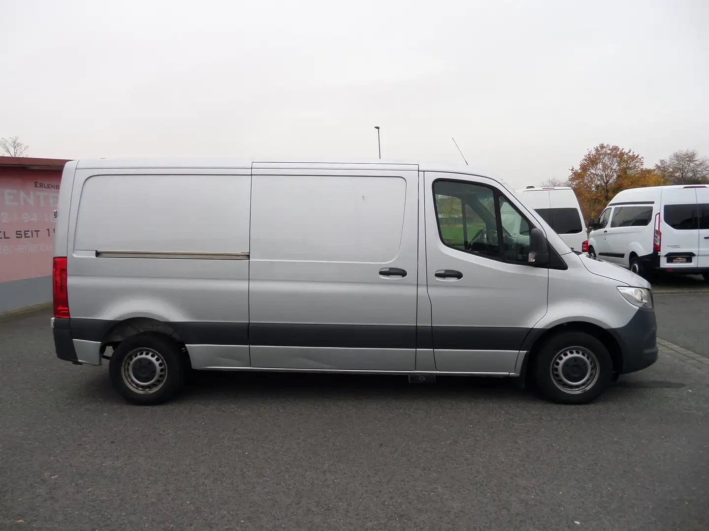 Mercedes-Benz Sprinter 214 cdi LANG+3-Sitzer+Navi+Cam+AHK+Klima+Standhzg. Silber - 1
