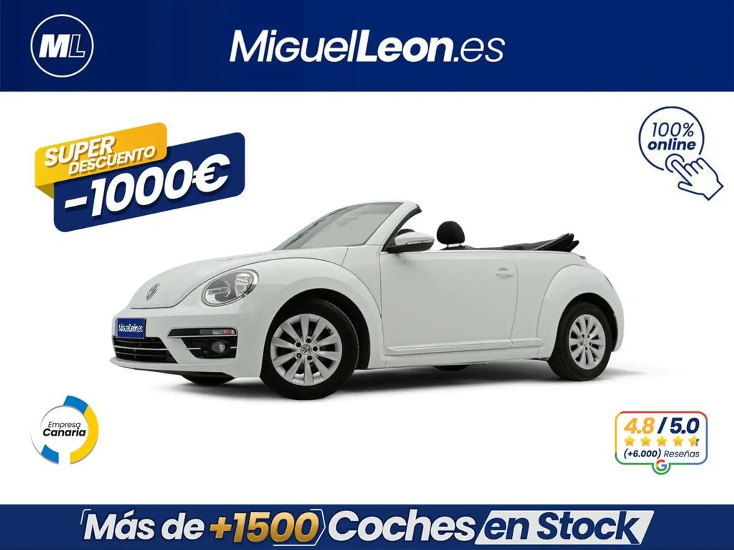 Volkswagen Beetle Cabrio 1.2 TSI Beetlemanía 77kW Blanc - 1