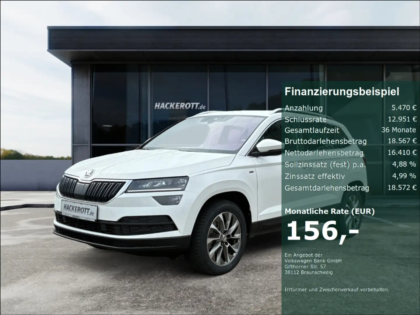 Skoda Karoq Clever 2.0 TDI DSG 4x4 Navi SHZ Frontsch. heizb. Weiß - 1