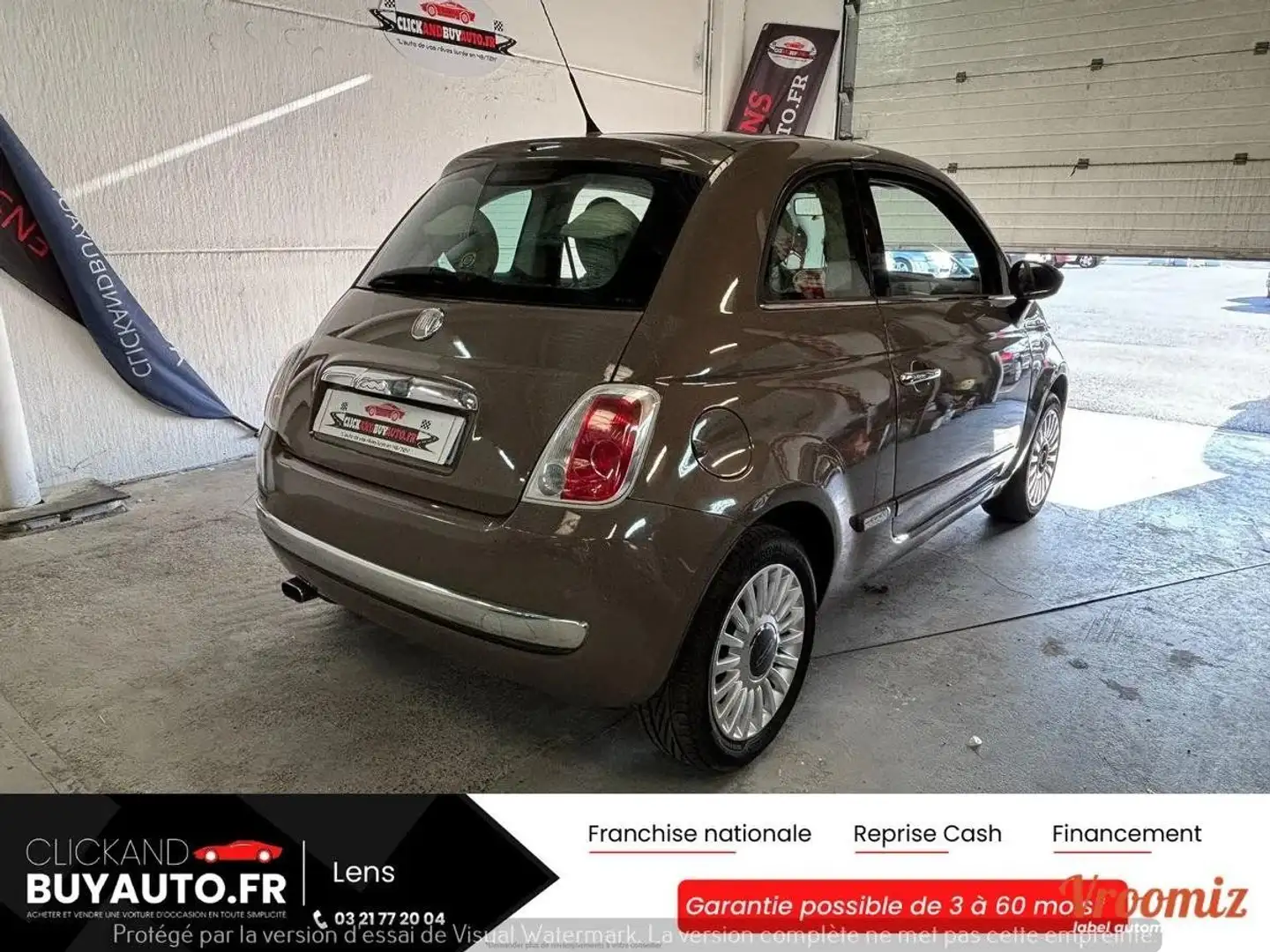 Fiat 500 1.2 69CHV LOUNGE / CLIM MANUELLE / TOIT PANO / RADAR DE RECUL - 2