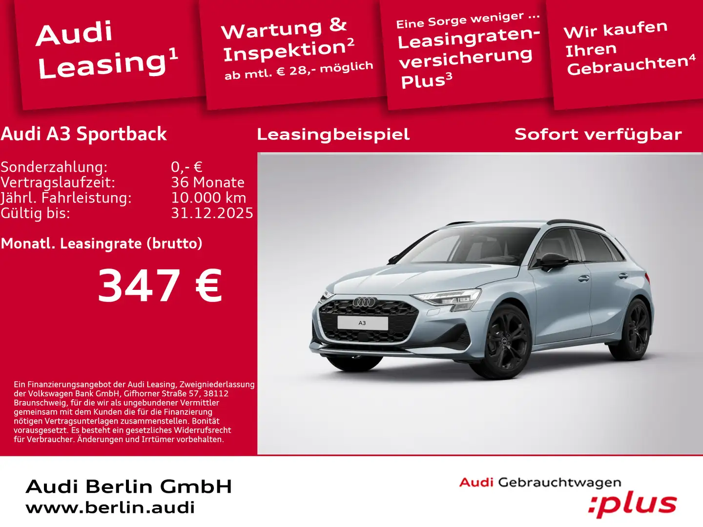 Audi A3 Advanced 30 TFSI S tronic Grau - 1