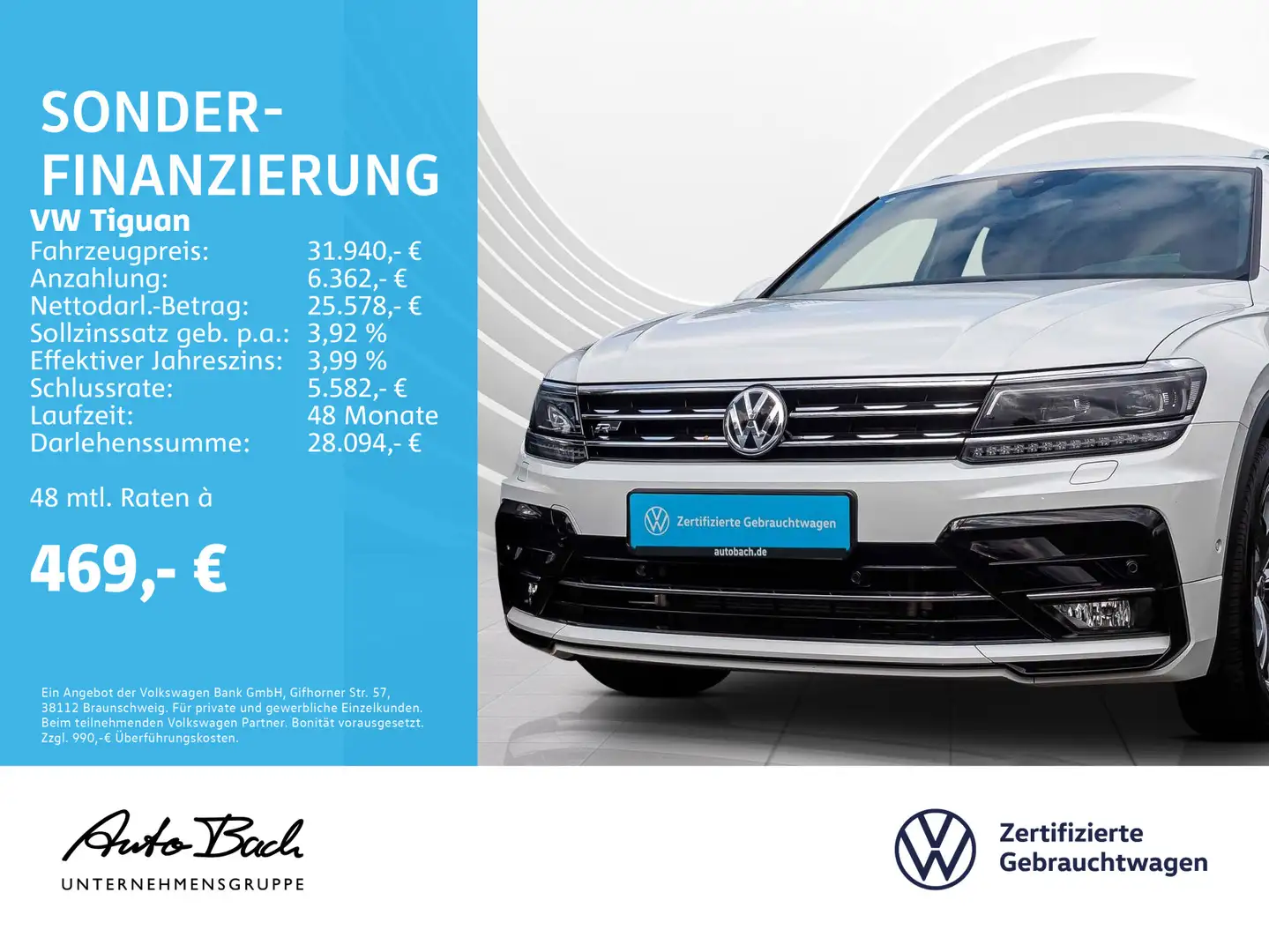 Volkswagen Tiguan 2.0 TDI DSG R-Line, Navi, LED, Rückfahrka Blanc - 1