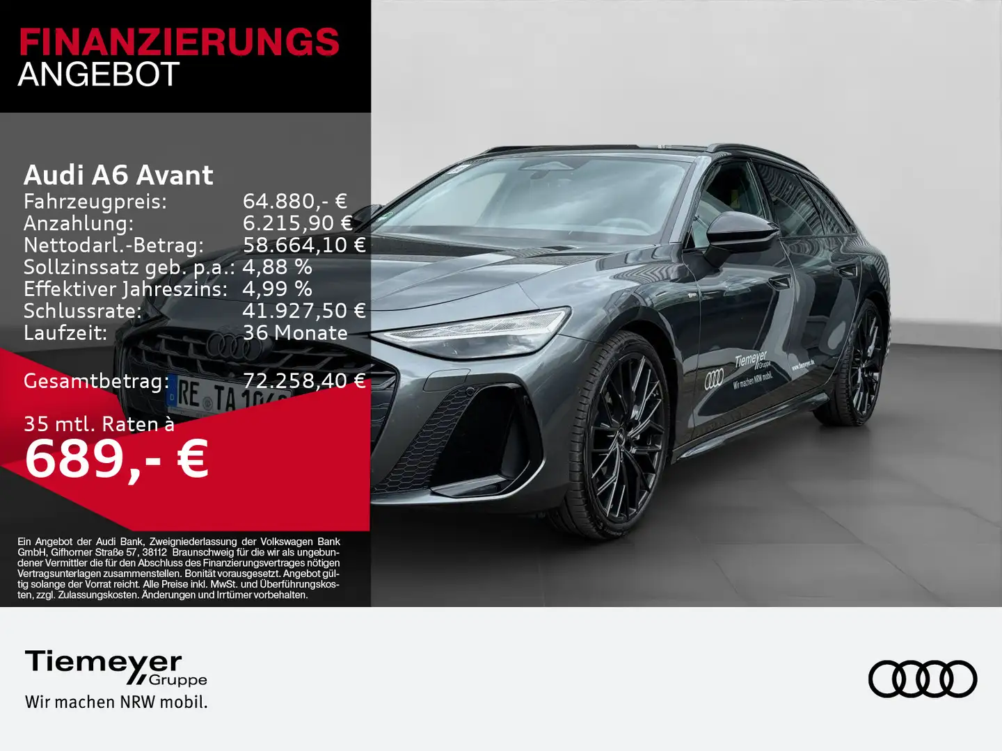 Audi A6 40 TDI Q S LINE 360° NAVI ACC LM21 Grau - 1