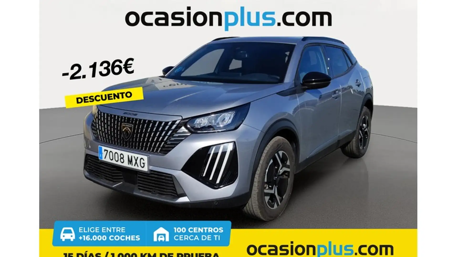 Peugeot 2008 Hybrid 136 Allure eDCS6 Gris - 1