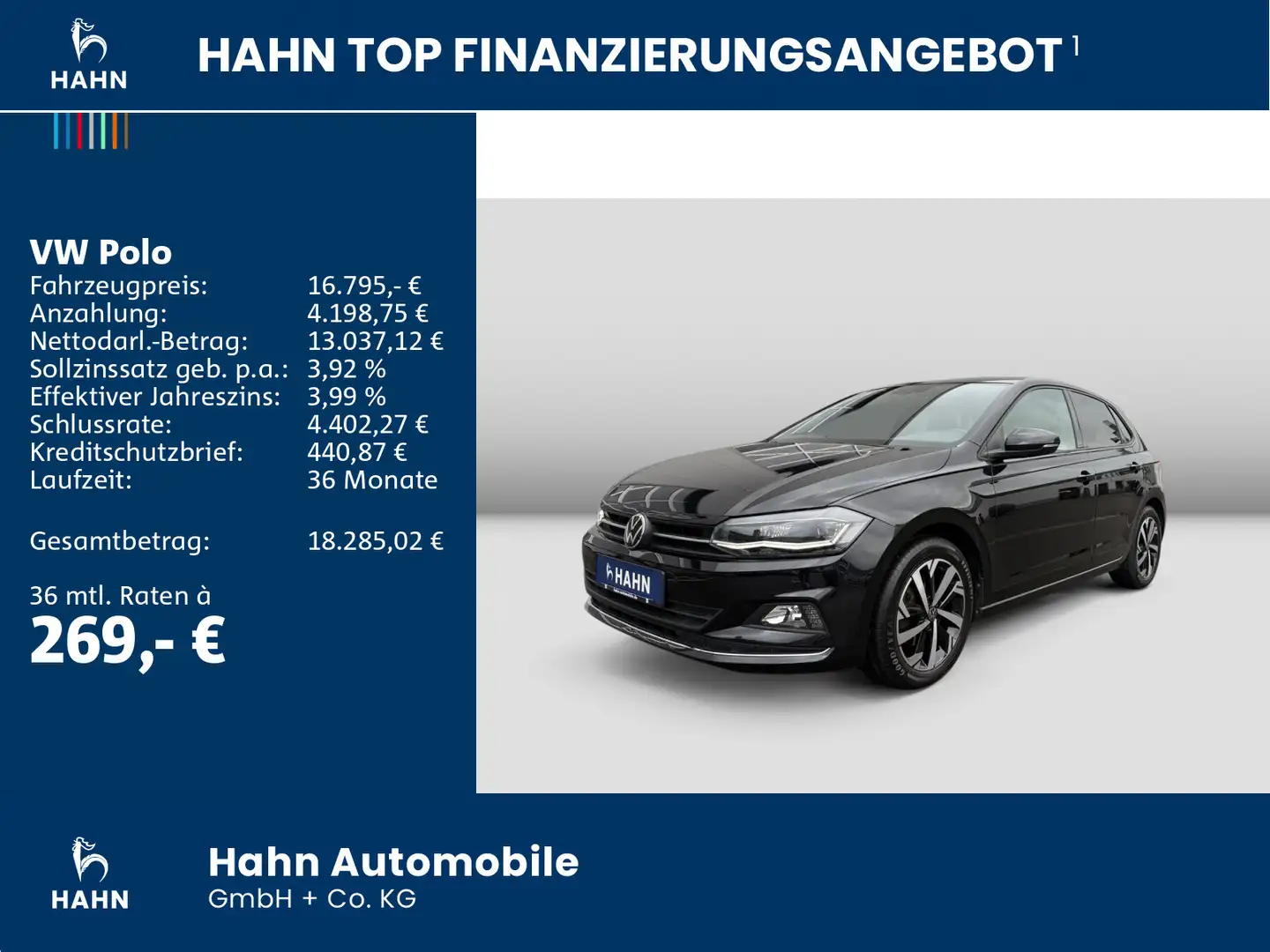 Volkswagen Polo 1.0TSI Highline LED Navi Sitzh PDC ACC APP Schwarz - 2