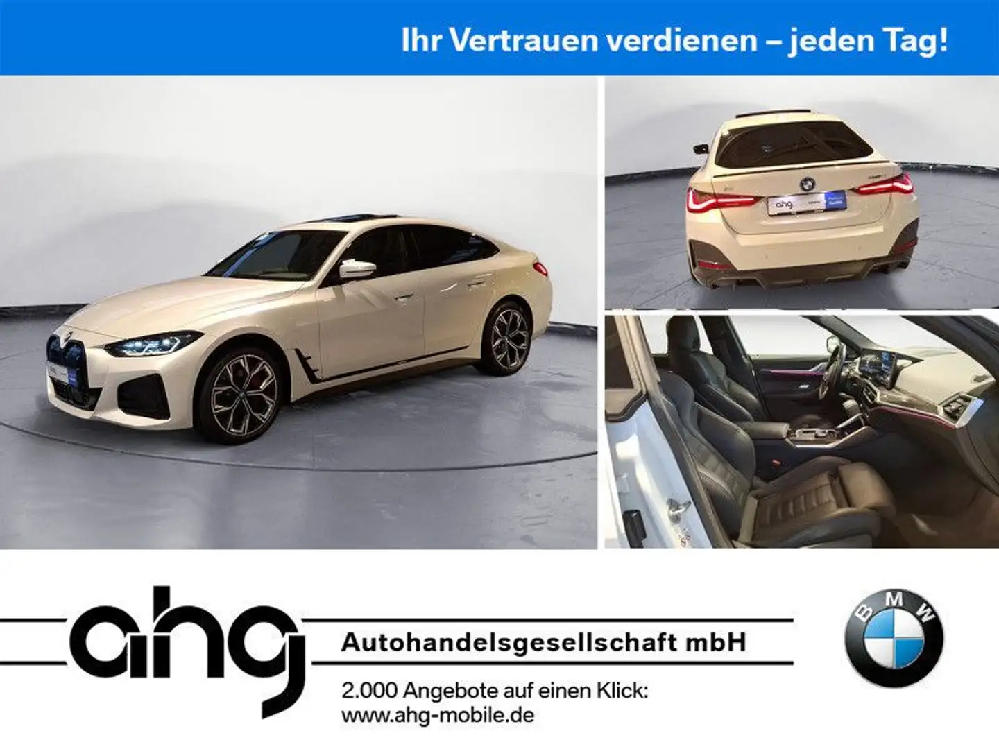 BMW i4 eDrive40 Gran Coupé M Sport Pro Glasdach Lase Weiß - 1