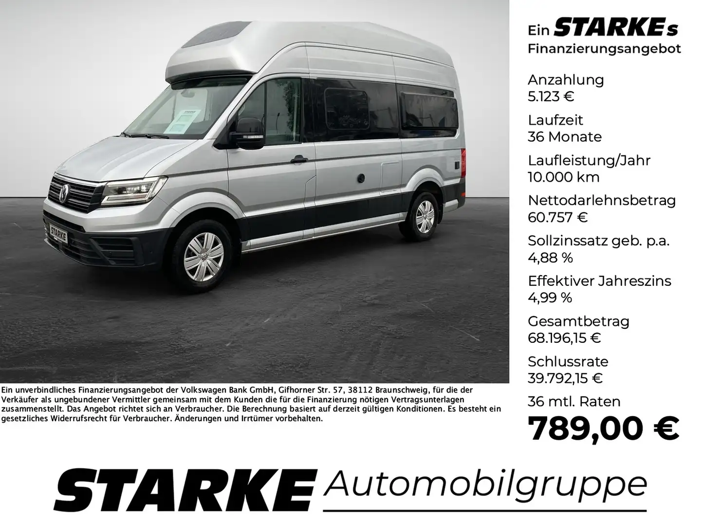 Volkswagen Crafter Grand California 600 2.0 TDI Autom Kamera Solar... Grau - 1