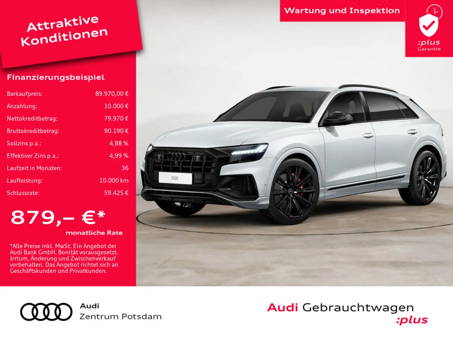 Audi SQ8 4.0 TFSI quattro MATRIX NAVI AHK B&O STAN Weiß - 1