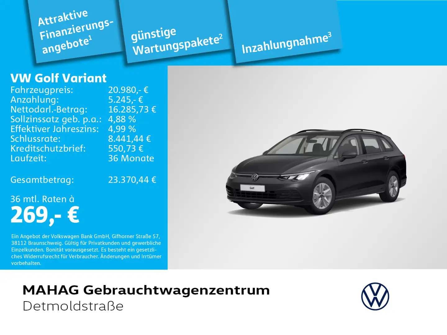 Volkswagen Golf Variant Golf VIII Variant Life 1,0 TSI LED Navi ParkPilo Grau - 1