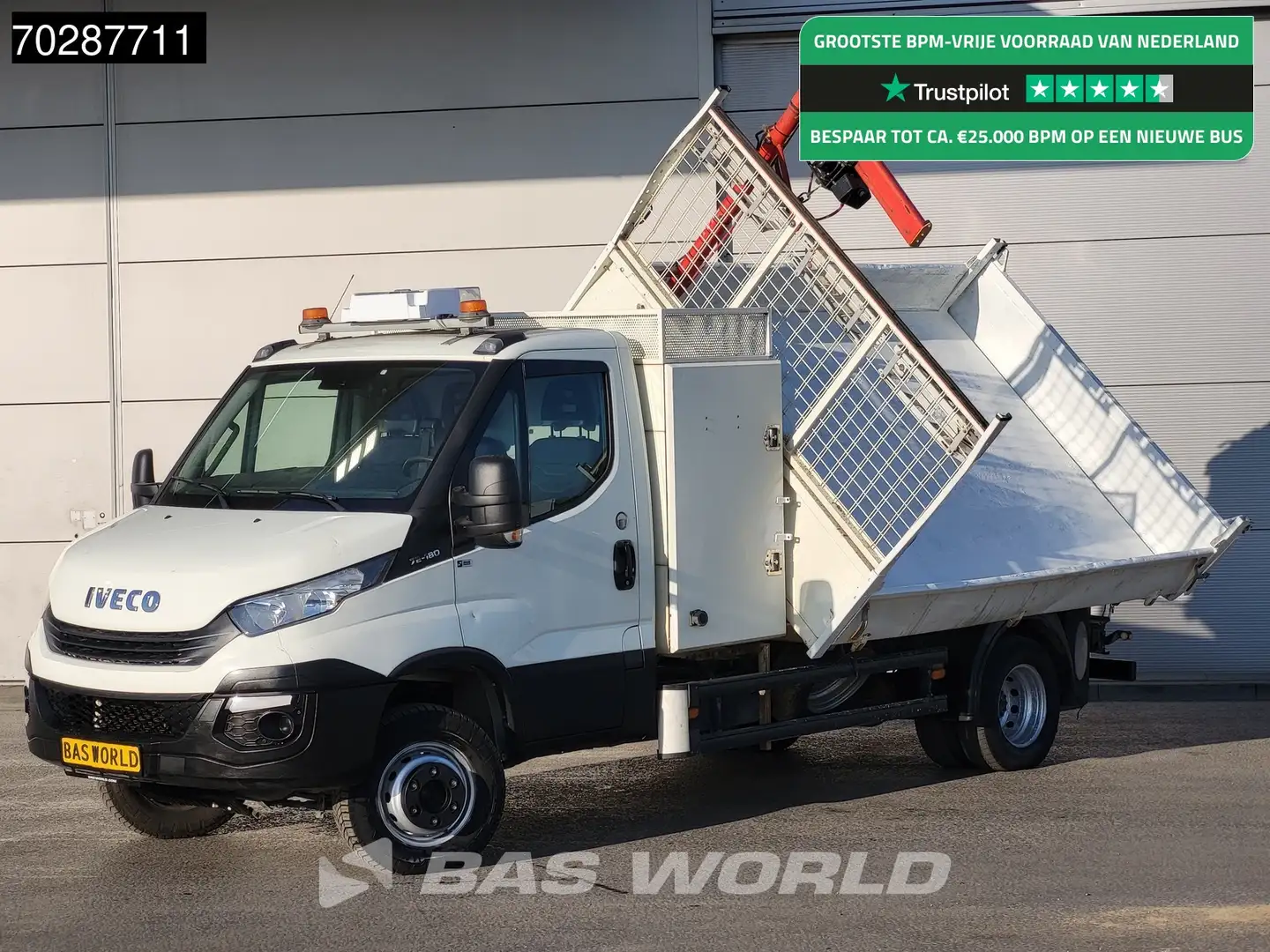 Iveco Daily 70C18 3.0L Driezijdige Kipper 500KG Kraan Kraanwag Blanc - 1