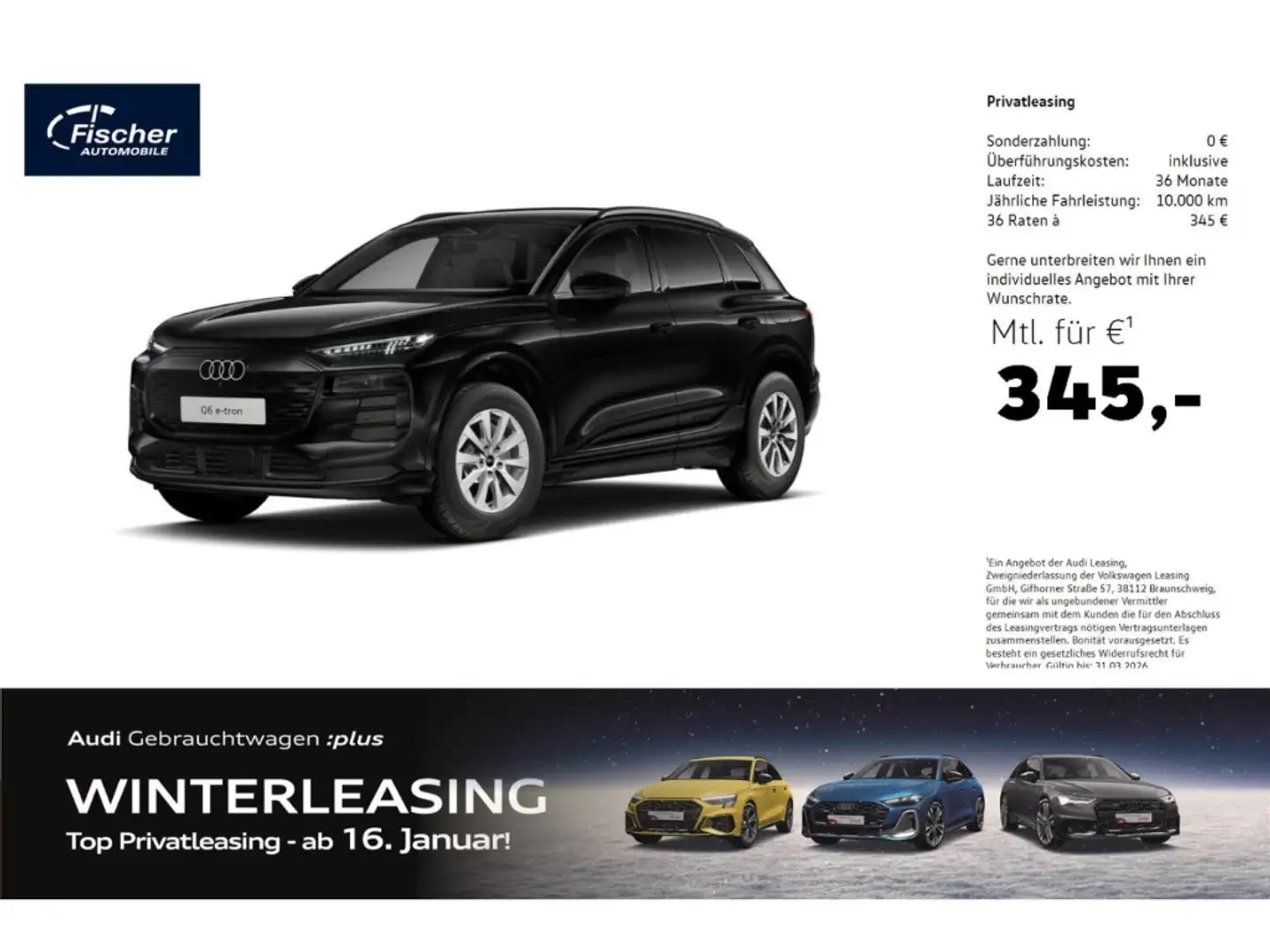 Audi Q6 e-tron SUV 360/LED+/W-Pumpe/Tech-Paket Schwarz - 1