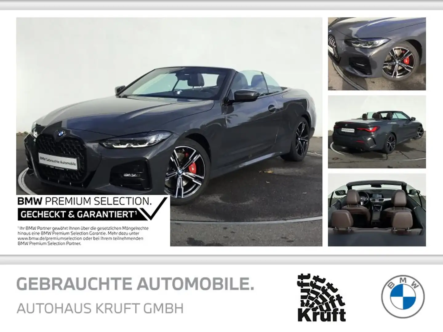 BMW 430 i Cabrio M SPORT PRO+LC PROF+KAMERA+LEDER+HIFI Grau - 1