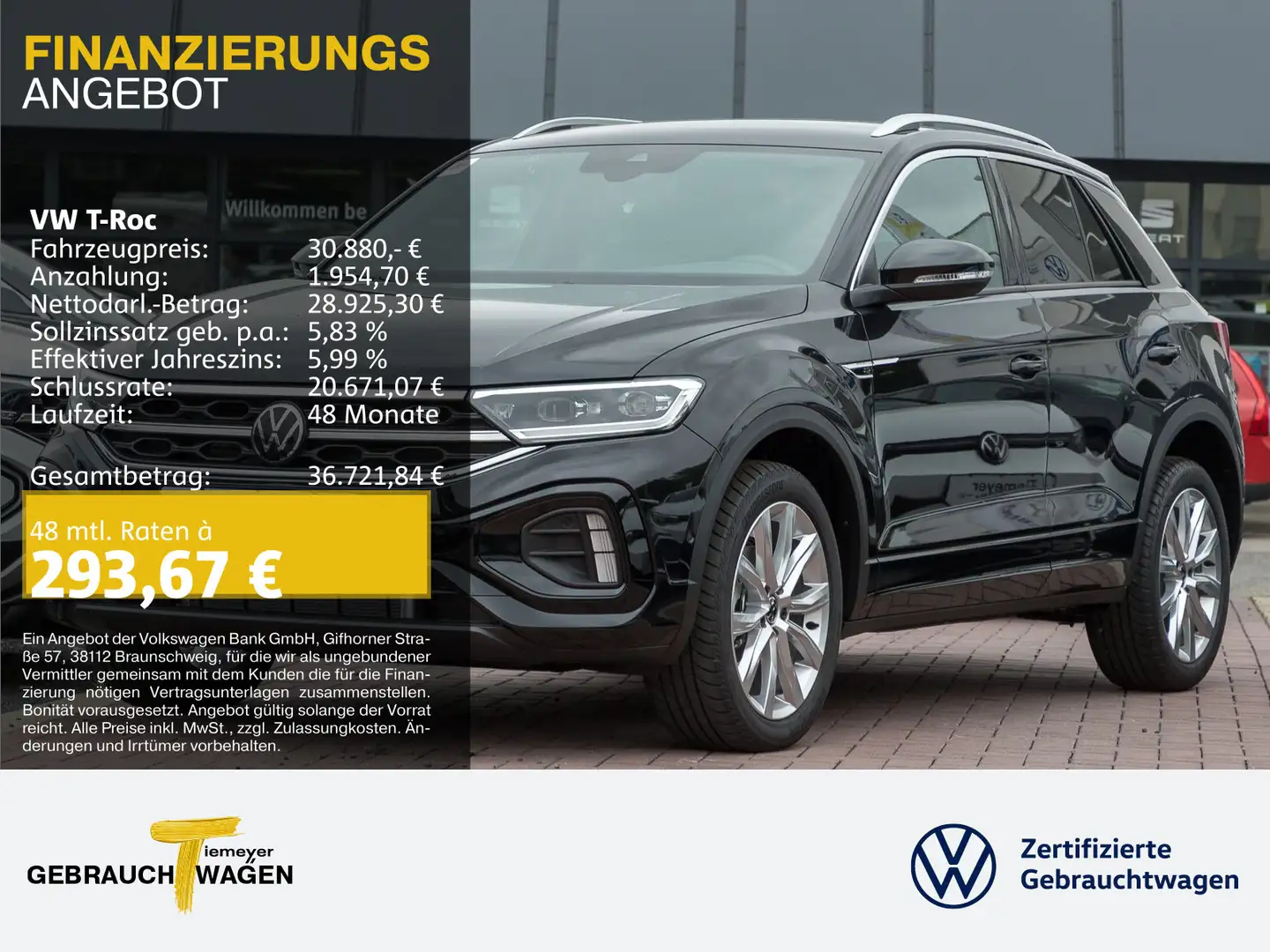 Volkswagen T-Roc 1.5 TSI DSG R-LINE IQ DRIVE ACC LED APP-cO Schwarz - 1