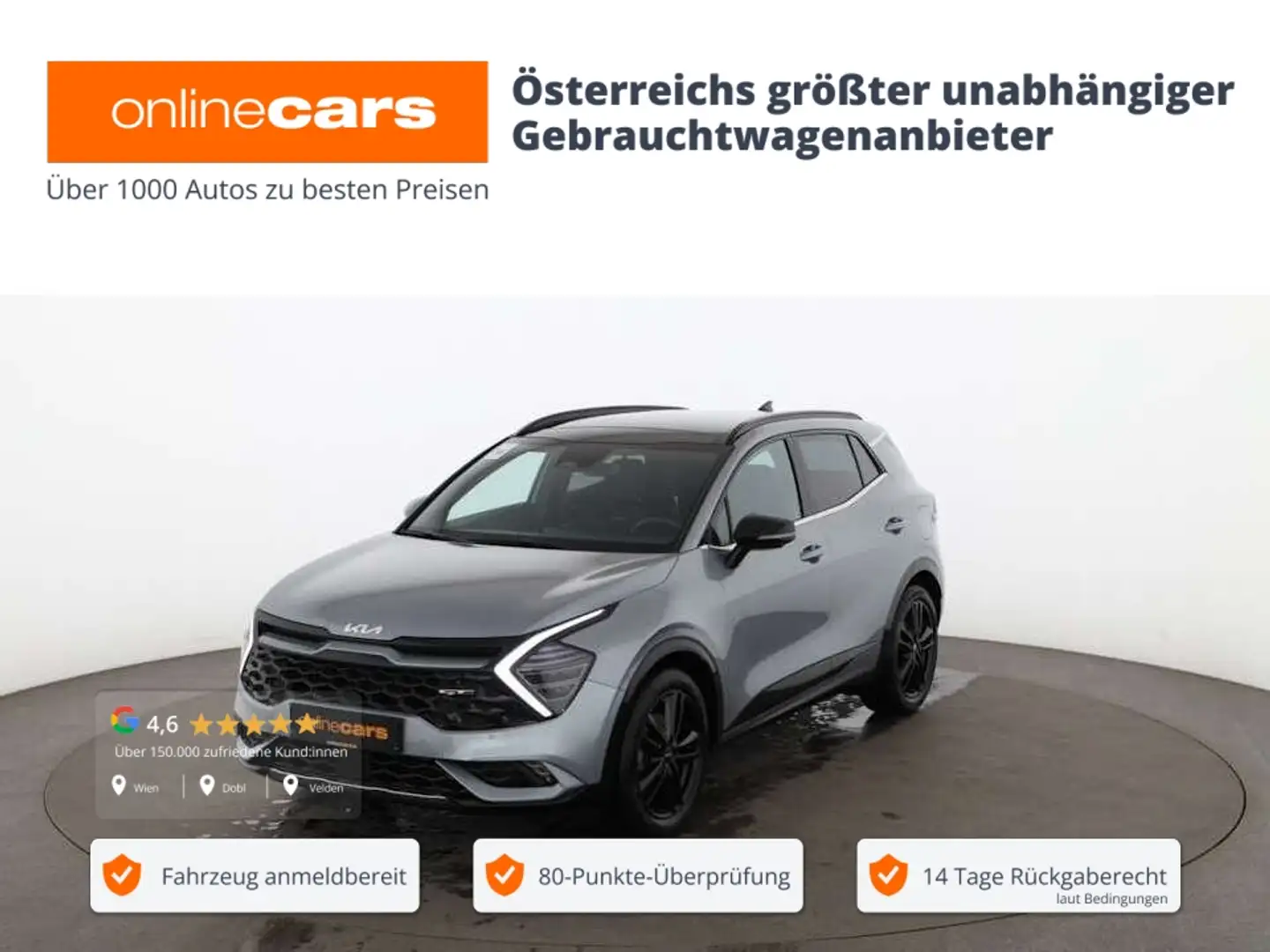 Kia Sportage 1.6 T-GDI GT-Line AWD Aut LED 360-CAM HK Grau - 1