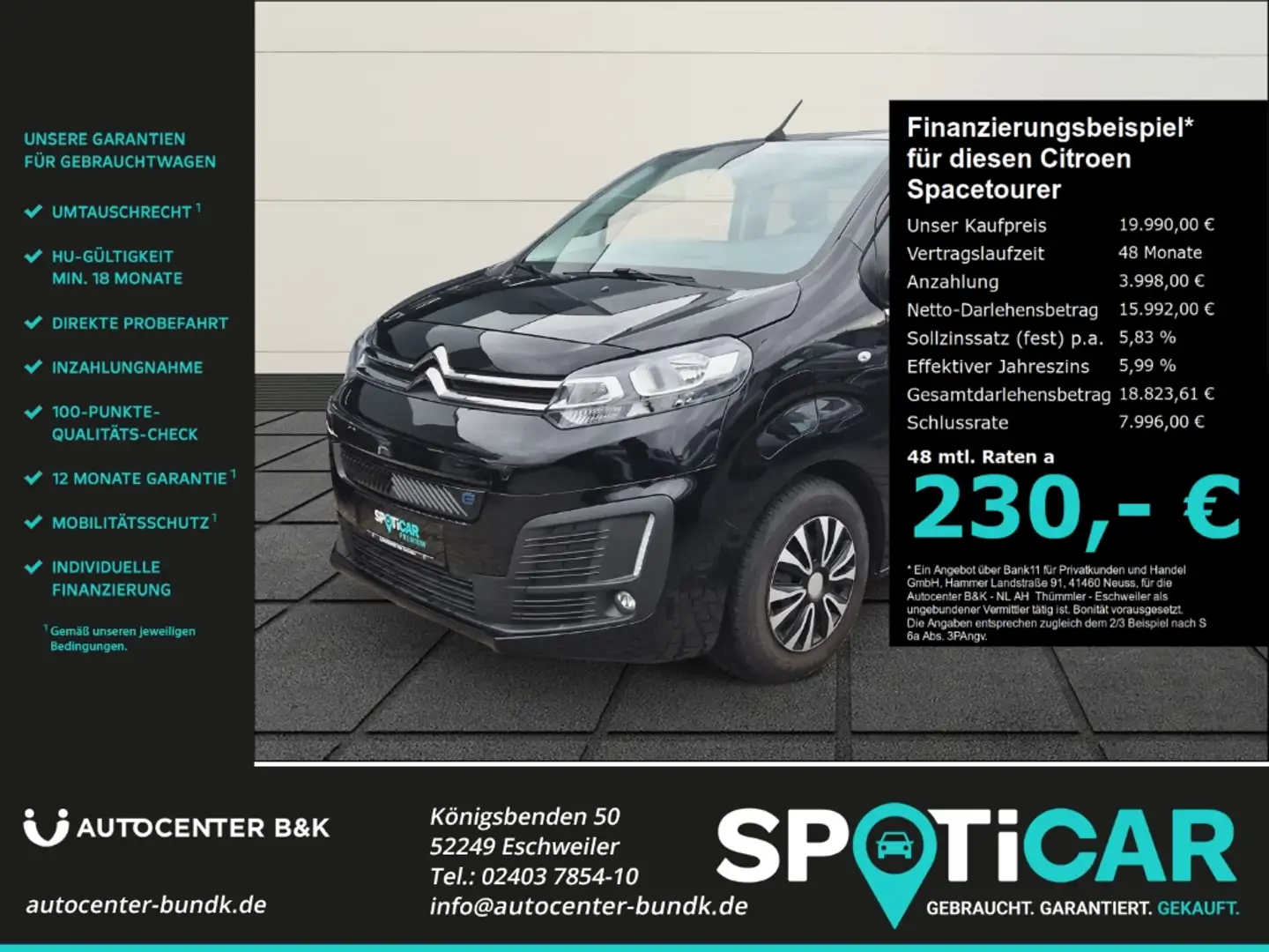 Citroen Spacetourer Business M Elektro 75kWh 8-Sitzer Kamera PDC Black - 1