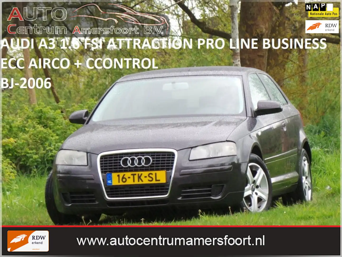 Audi A3 1.6 FSI Attraction Pro Line Business ( INRUIL MOGE Grijs - 1