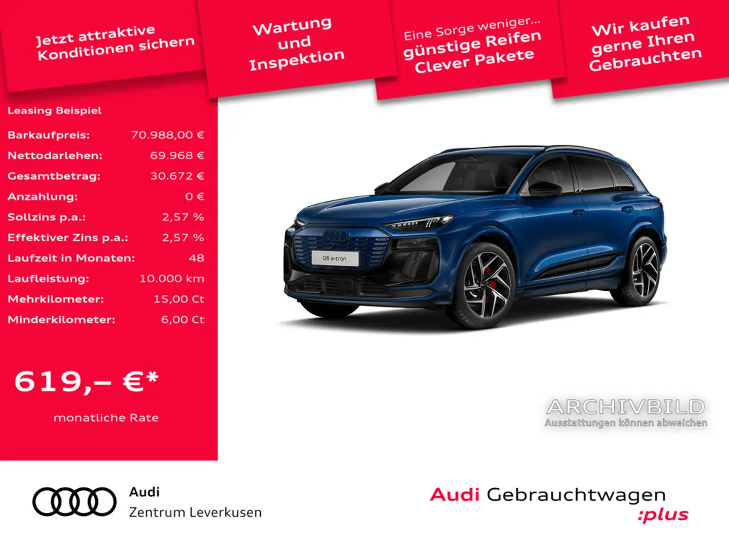 Audi Q6 e-tron ACC NAVI B&O HUD PANO LEDER LUFT 360° Schwarz - 1