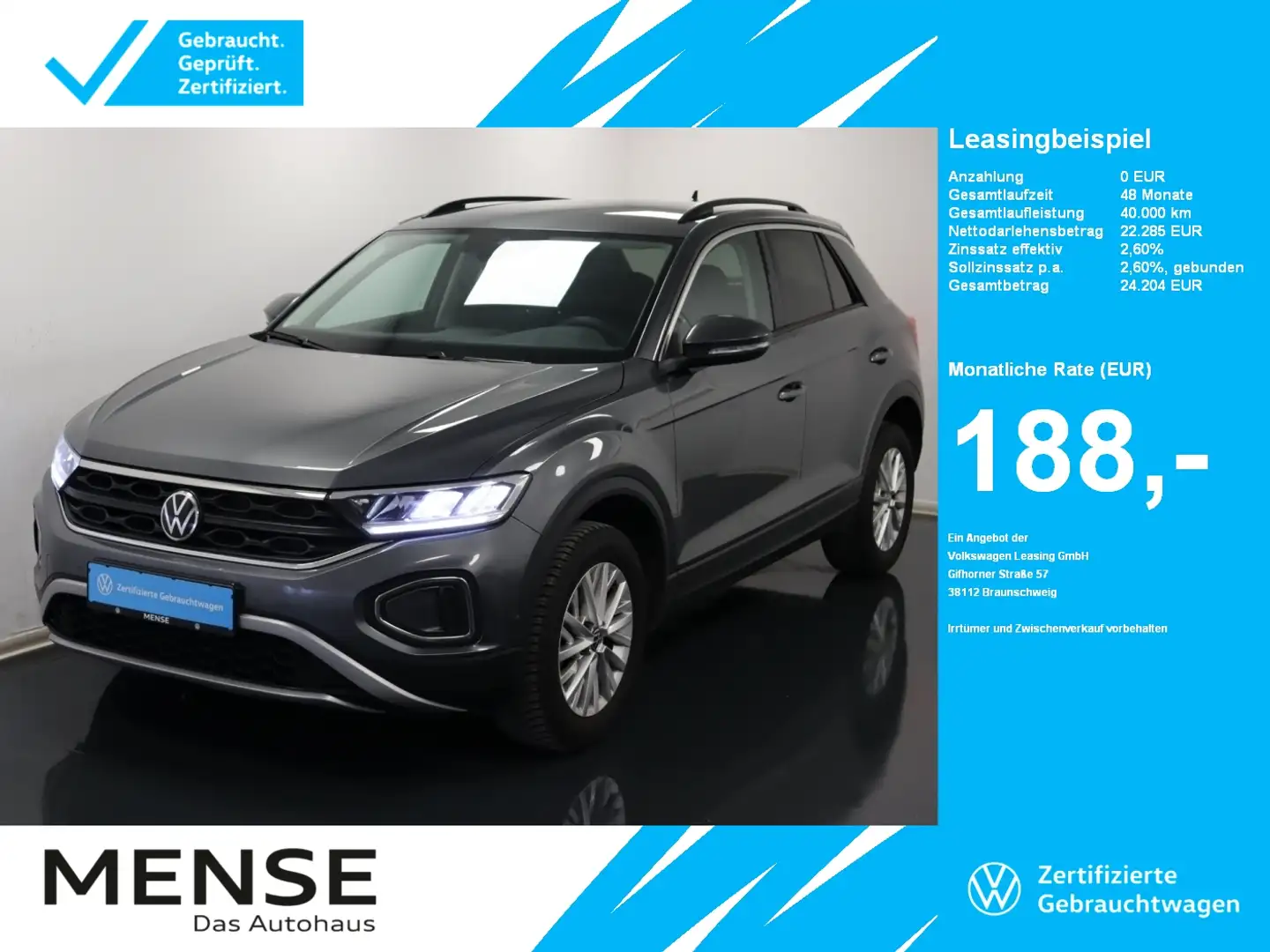 Volkswagen T-Roc 1.0 l TSI OPF Life |VirtualCP|CarPlay|LM Grau - 1