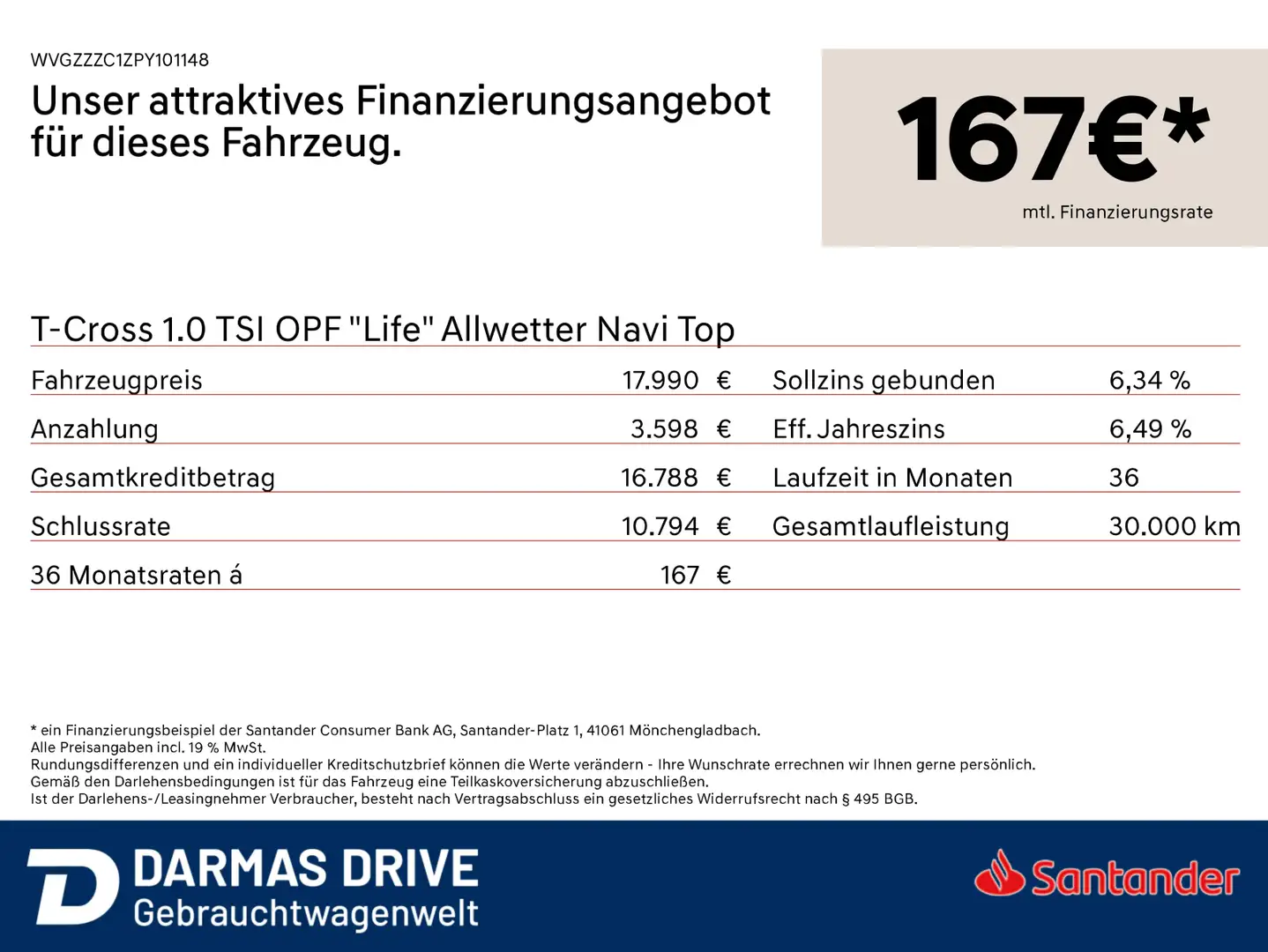 Volkswagen T-Cross T-Cross 1.0 TSI OPF "Life" Allwetter Navi Top Schwarz - 2