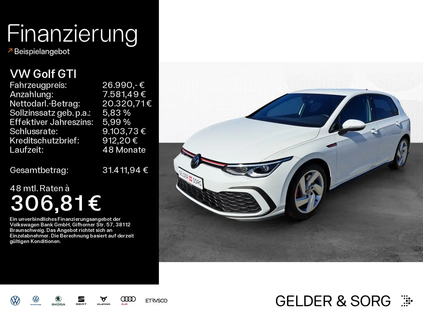 Volkswagen Golf GTI 2.0 TSI OPF NAVI*SHZ*KLIMA* Wit - 1