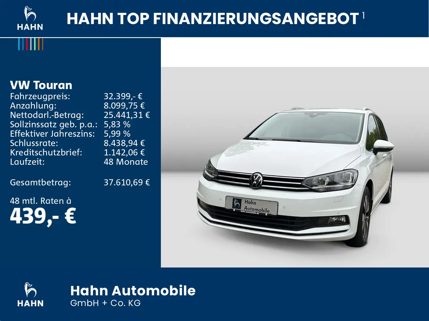Volkswagen Touran 1.5 TSI Move DSG AHK Kamera Navi ACC App Weiß - 2