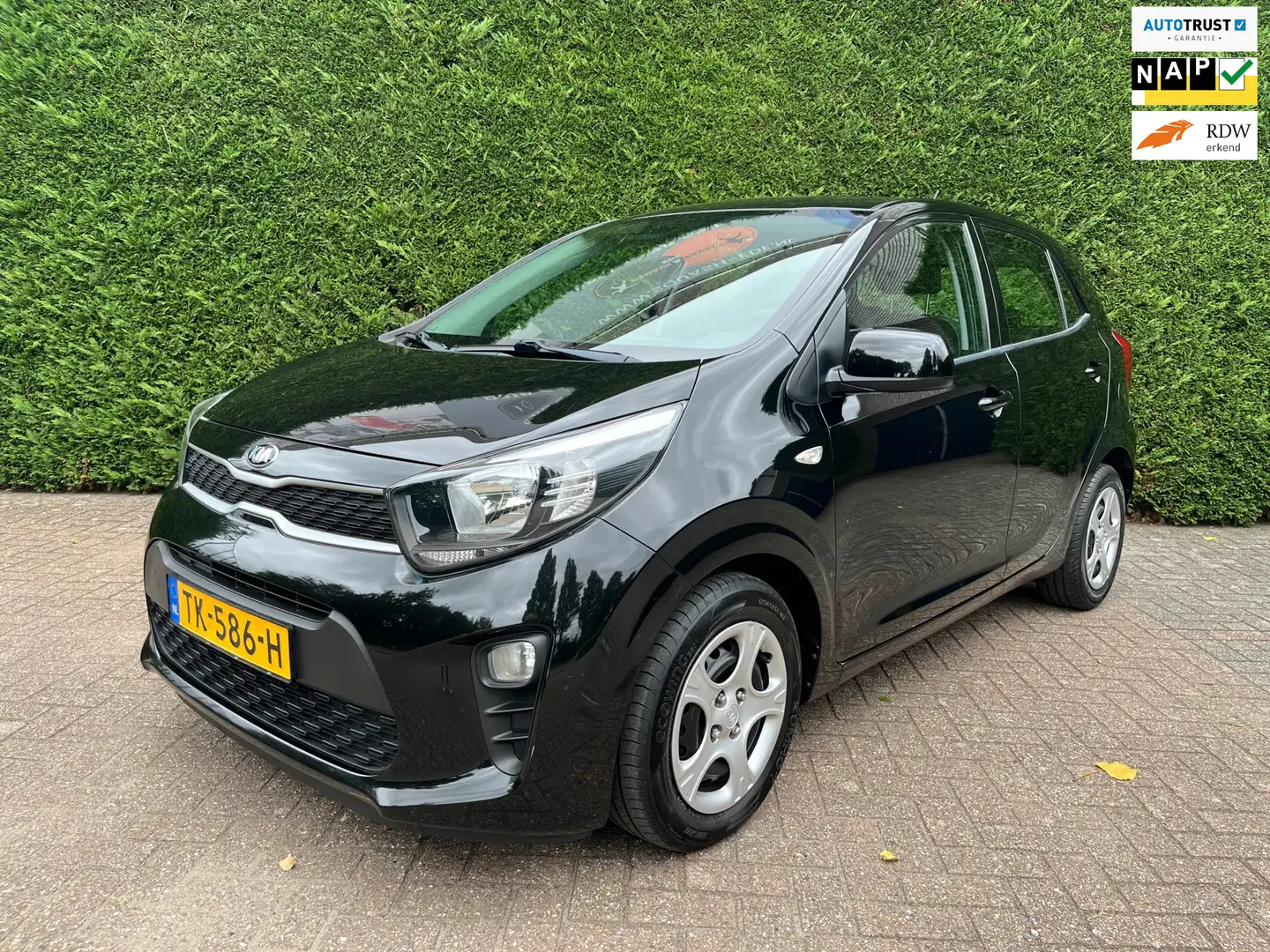 Kia Picanto 1.0 CVVT Nieuw model, Airco, 5deurs, Eerste eigena Zwart - 1